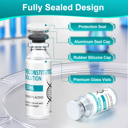 Reconstitution Solution | Bacteriostatic Water - 0.9% Benzyl Alcohol | 30ml Each Vial - Clear Glass | Third-Party Tested