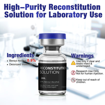 Reconstitution Solution | Bacteriostatic Water - 0.9% Benzyl Alcohol | 12-Pack 2ml Each Vial - Clear Glass | Third-Party Tested