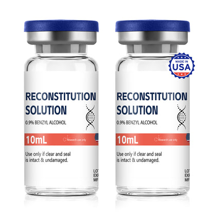 Reconstitution Solution | Bacteriostatic Water - 0.9% Benzyl Alcohol | 1-Pack 10ml Each Vial - Clear Glass | Third-Party Tested