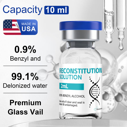Reconstitution Solution | Bacteriostatic Water - 0.9% Benzyl Alcohol | 12-Pack 2ml Each Vial - Clear Glass | Third-Party Tested