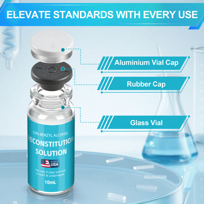 Reconstitution Solution | Bacteriostatic Water - 0.9% Benzyl Alcohol | 1-Pack 10ml Each Vial - Clear Glass | Third-Party Tested