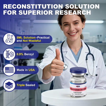 Reconstitution Solution | Bacteriostatic Water - 0.9% Benzyl Alcohol | 12-Pack 5ml Each Vial - Clear Glass | Third-Party Tested