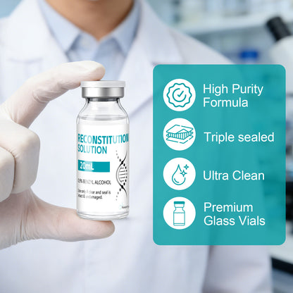 Reconstitution Solution | Bacteriostatic Water - 0.9% Benzyl Alcohol | 20ml Each Vial - Clear Glass | Third-Party Tested