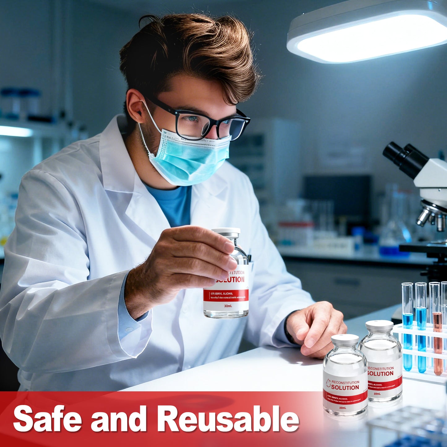 Reconstitution Solution | Bacteriostatic Water - 0.9% Benzyl Alcohol | 3-Pack 30ml Each Vial - Clear Glass | Third-Party Tested