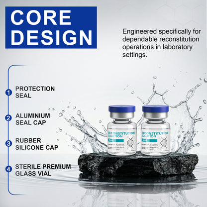Reconstitution Solution | Bacteriostatic Water - 0.9% Benzyl Alcohol | 5ml Each Vial - Clear Glass | Third-Party Tested