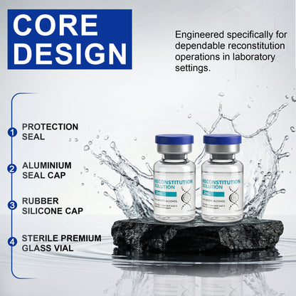 Reconstitution Solution | Bacteriostatic Water - 0.9% Benzyl Alcohol | 12-Pack 2ml Each Vial - Clear Glass | Third-Party Tested