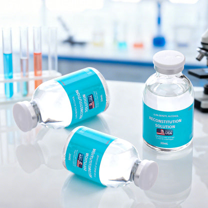 Reconstitution Solution | Bacteriostatic Water - 0.9% Benzyl Alcohol | 3-Pack 30ml Each Vial - Clear Glass | Third-Party Tested
