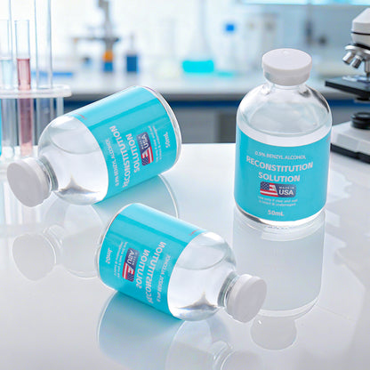 Reconstitution Solution | Bacteriostatic Water - 0.9% Benzyl Alcohol | 3-Pack 50ml Each Vial - Clear Glass | Third-Party Tested