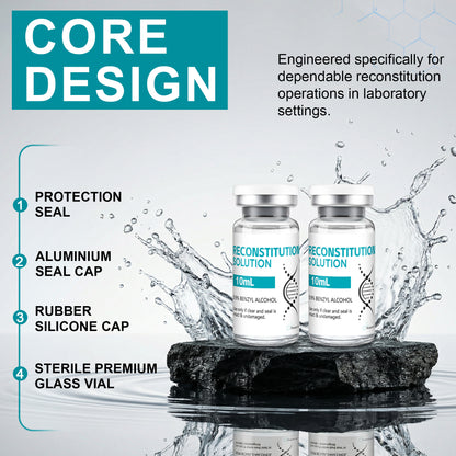 Reconstitution Solution | Bacteriostatic Water - 0.9% Benzyl Alcohol | 10ml Each Vial - Clear Glass | Third-Party Tested