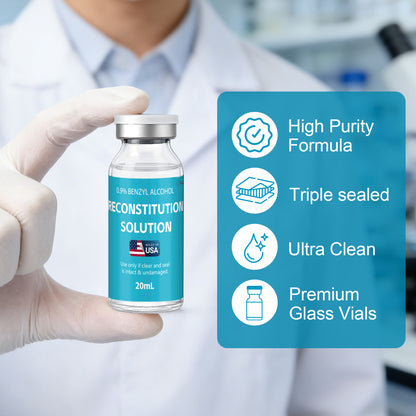 Reconstitution Solution | Bacteriostatic Water - 0.9% Benzyl Alcohol | 3-Pack 20ml Each Vial - Clear Glass | Third-Party Tested
