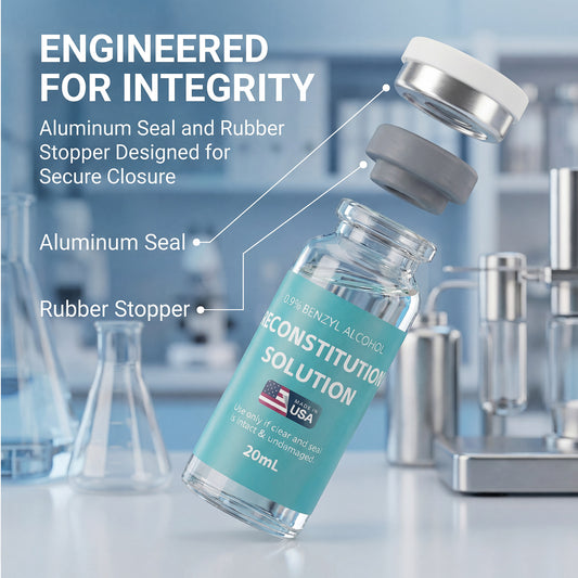 Reconstitution Solution | Bacteriostatic Water - 0.9% Benzyl Alcohol | 3-Pack 20ml Each Vial - Clear Glass | Third-Party Tested