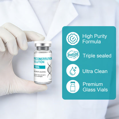 Reconstitution Solution | Bacteriostatic Water - 0.9% Benzyl Alcohol | 3-Pack 10ml Each Vial - Clear Glass | Third-Party Tested