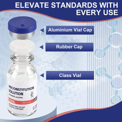 Reconstitution Solution | Bacteriostatic Water - 0.9% Benzyl Alcohol | 1-Pack 10ml Each Vial - Clear Glass | Third-Party Tested