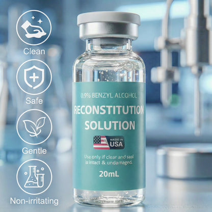 Reconstitution Solution | Bacteriostatic Water - 0.9% Benzyl Alcohol | 3-Pack 20ml Each Vial - Clear Glass | Third-Party Tested