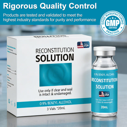 Reconstitution Solution | Bacteriostatic Water - 0.9% Benzyl Alcohol | 3-Pack 20ml Each Vial - Clear Glass | Third-Party Tested