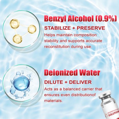 Reconstitution Solution | Bacteriostatic Water - 0.9% Benzyl Alcohol | 6-Pack 20ml Each Vial - Clear Glass | Third-Party Tested
