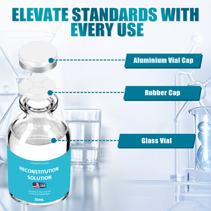Reconstitution Solution | Bacteriostatic Water - 0.9% Benzyl Alcohol | 1-Pack 30ml Each Vial - Clear Glass | Third-Party Tested