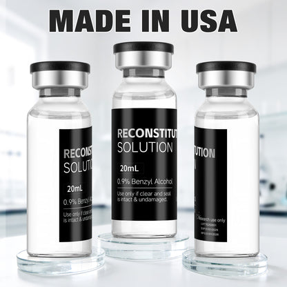 Reconstitution Solution | Bacteriostatic Water - 0.9% Benzyl Alcohol | 3-Pack 20ml Each Vial - Clear Glass | Third-Party Tested