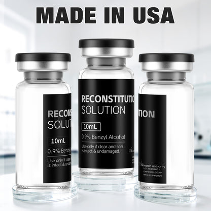 Reconstitution Solution | Bacteriostatic Water -  0.9% Benzyl Alcohol | 3-Pack 10ml Each Vial - Clear Glass | Third-Party Tested