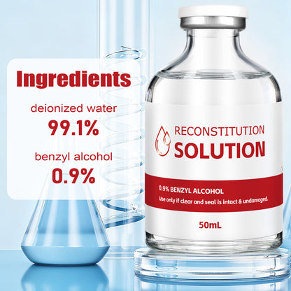 Reconstitution Solution | Bacteriostatic Water - 0.9% Benzyl Alcohol | 1-Pack 10ml Each Vial - Clear Glass | Third-Party Tested