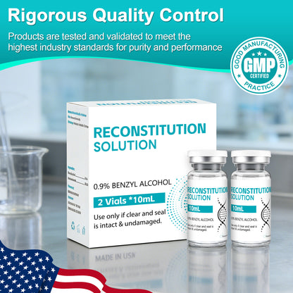 Reconstitution Solution | Bacteriostatic Water - 0.9% Benzyl Alcohol | 3-Pack 10ml Each Vial - Clear Glass | Third-Party Tested