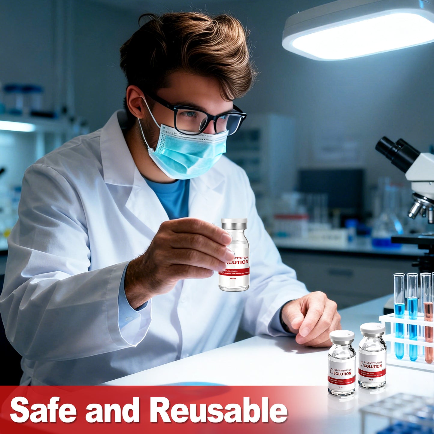 Reconstitution Solution | Bacteriostatic Water - 0.9% Benzyl Alcohol | 3-Pack 10ml Each Vial - Clear Glass | Third-Party Tested