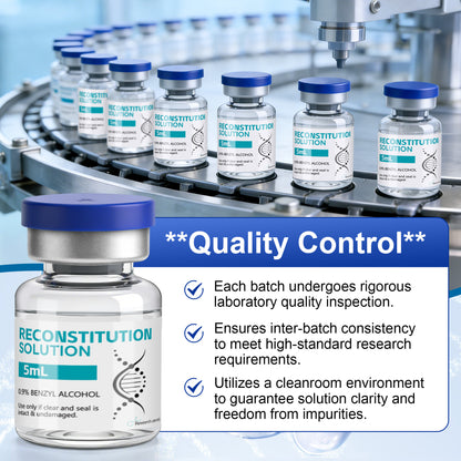 Reconstitution Solution | Bacteriostatic Water - 0.9% Benzyl Alcohol | 5ml Each Vial - Clear Glass | Third-Party Tested