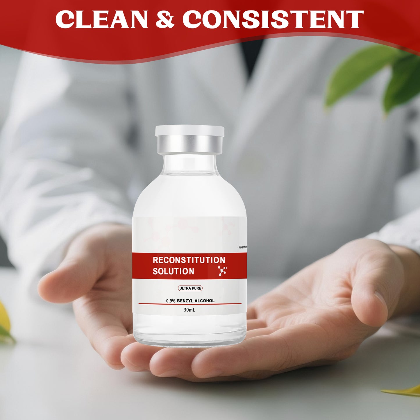 Reconstitution Solution | Bacteriostatic Water - 0.9% Benzyl Alcohol | 30ml Each Vial - Clear Glass | Third-Party Tested