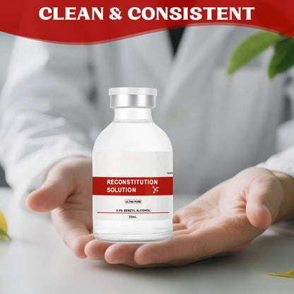 Reconstitution Solution | Bacteriostatic Water - 0.9% Benzyl Alcohol | 30ml Each Vial - Clear Glass | Third-Party Tested