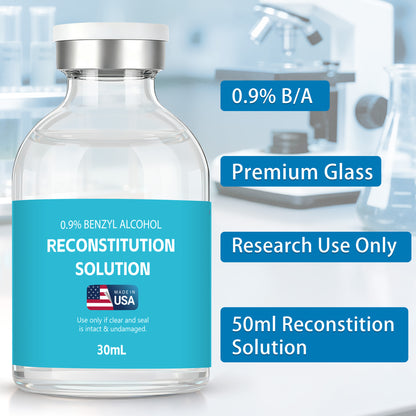 Reconstitution Solution | Bacteriostatic Water - 0.9% Benzyl Alcohol | 3-Pack 30ml Each Vial - Clear Glass | Third-Party Tested