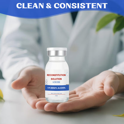 Reconstitution Solution | Bacteriostatic Water - 0.9% Benzyl Alcohol | 10ml Each Vial - Clear Glass | Third-Party Tested