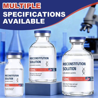 Reconstitution Solution | Bacteriostatic Water - 0.9% Benzyl Alcohol | 1-Pack 30ml Each Vial - Clear Glass | Third-Party Tested