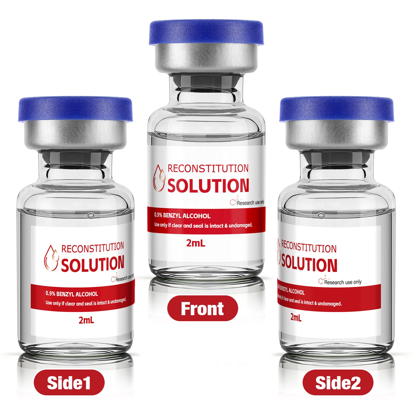 Reconstitution Solution | Bacteriostatic Water - 0.9% Benzyl Alcohol | 12-Pack 2ml Each Vial - Clear Glass | Third-Party Tested