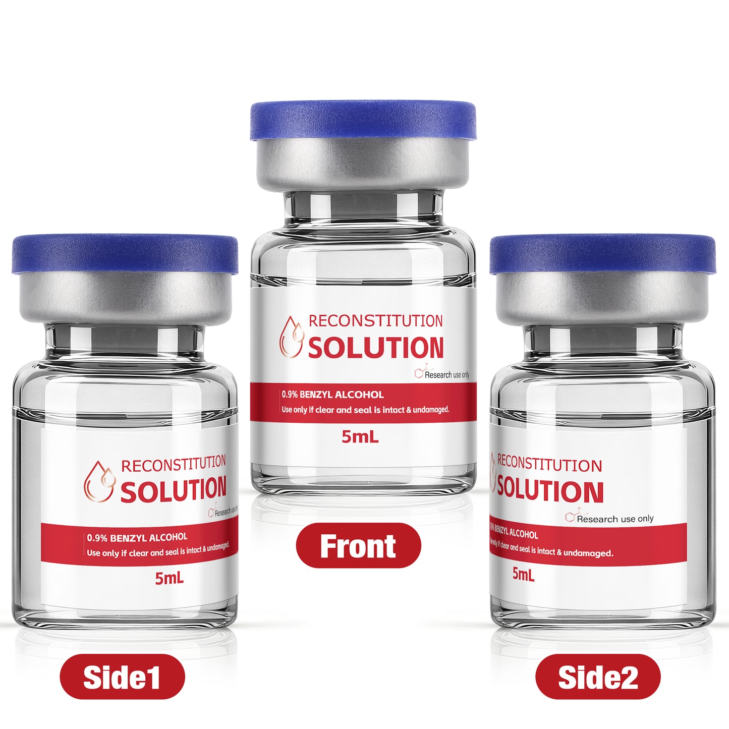Reconstitution Solution | Bacteriostatic Water - 0.9% Benzyl Alcohol | 6-Pack 5ml Each Vial - Clear Glass | Third-Party Tested