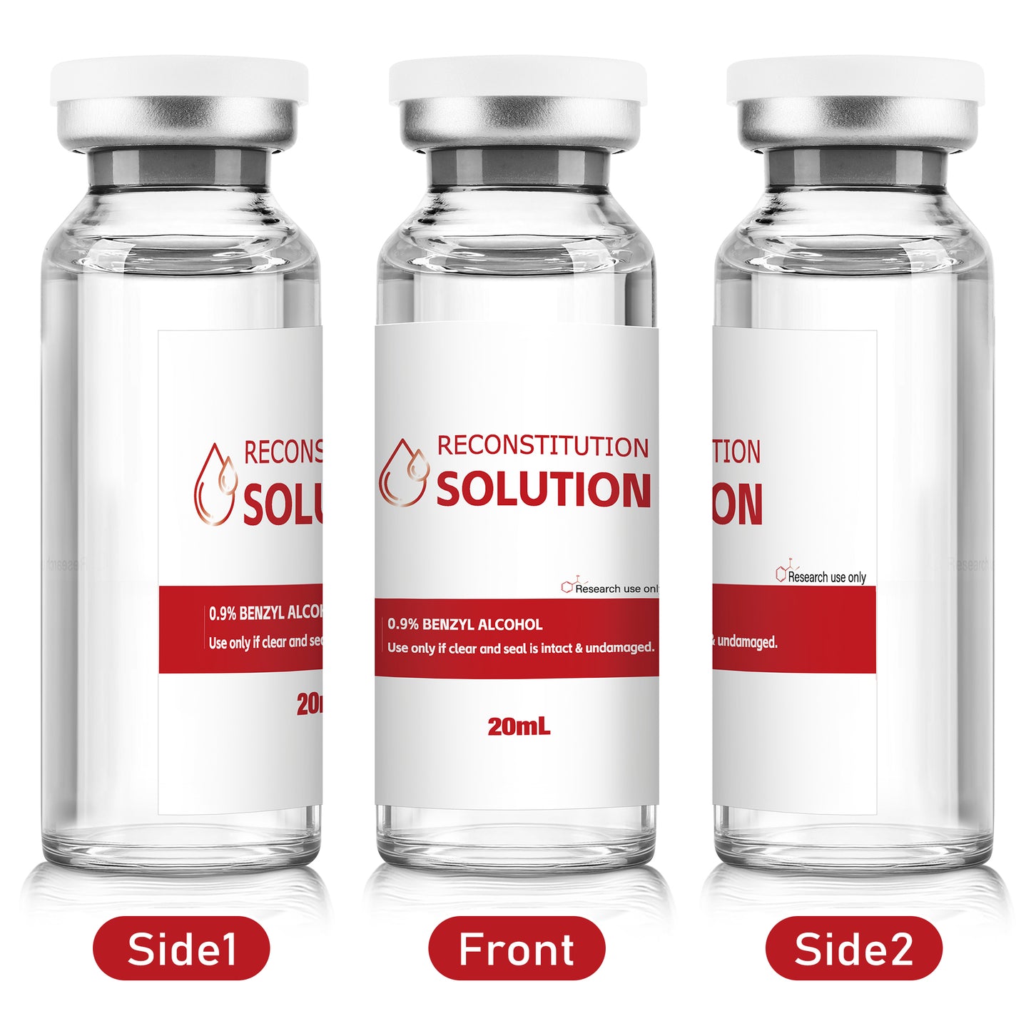 Reconstitution Solution | Bacteriostatic Water - 0.9% Benzyl Alcohol | 6-Pack 20ml Each Vial - Clear Glass | Third-Party Tested