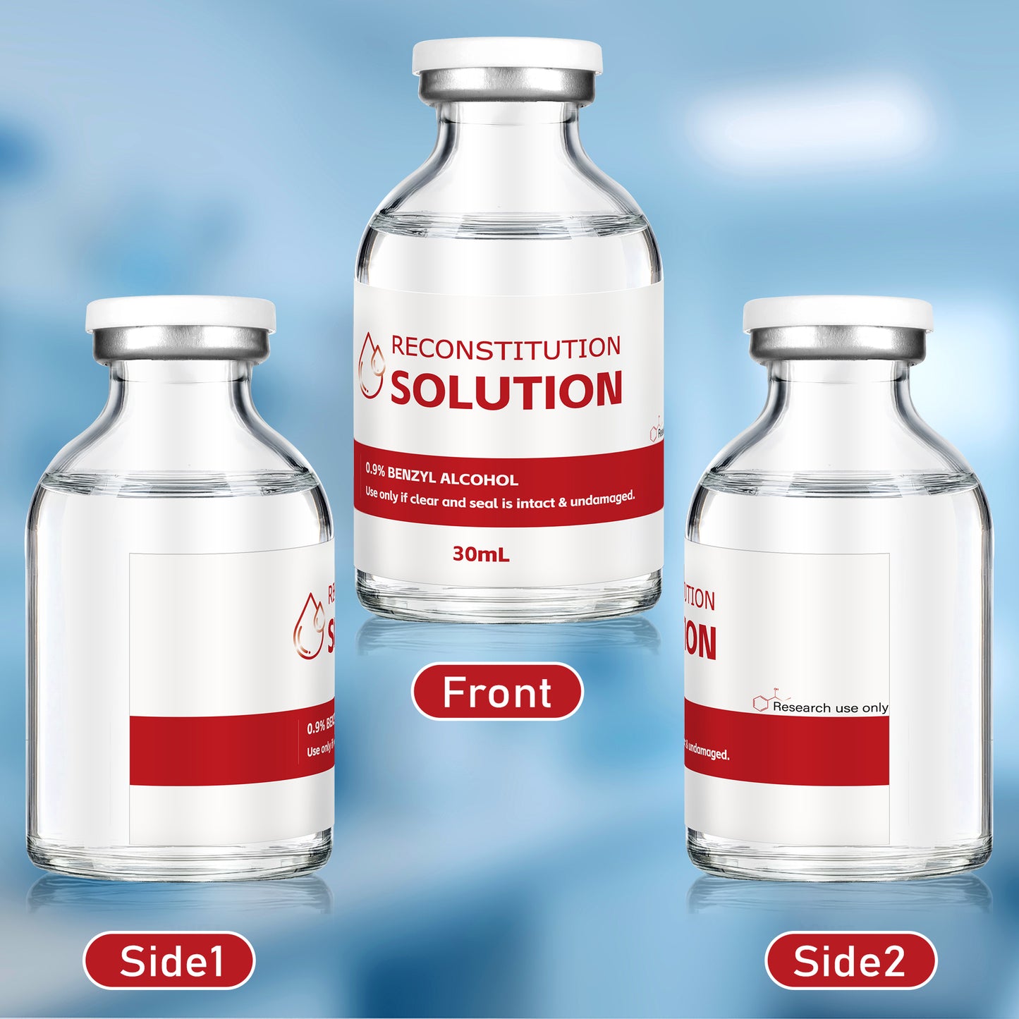 Reconstitution Solution | Bacteriostatic Water - 0.9% Benzyl Alcohol | 1-Pack 10ml Each Vial - Clear Glass | Third-Party Tested