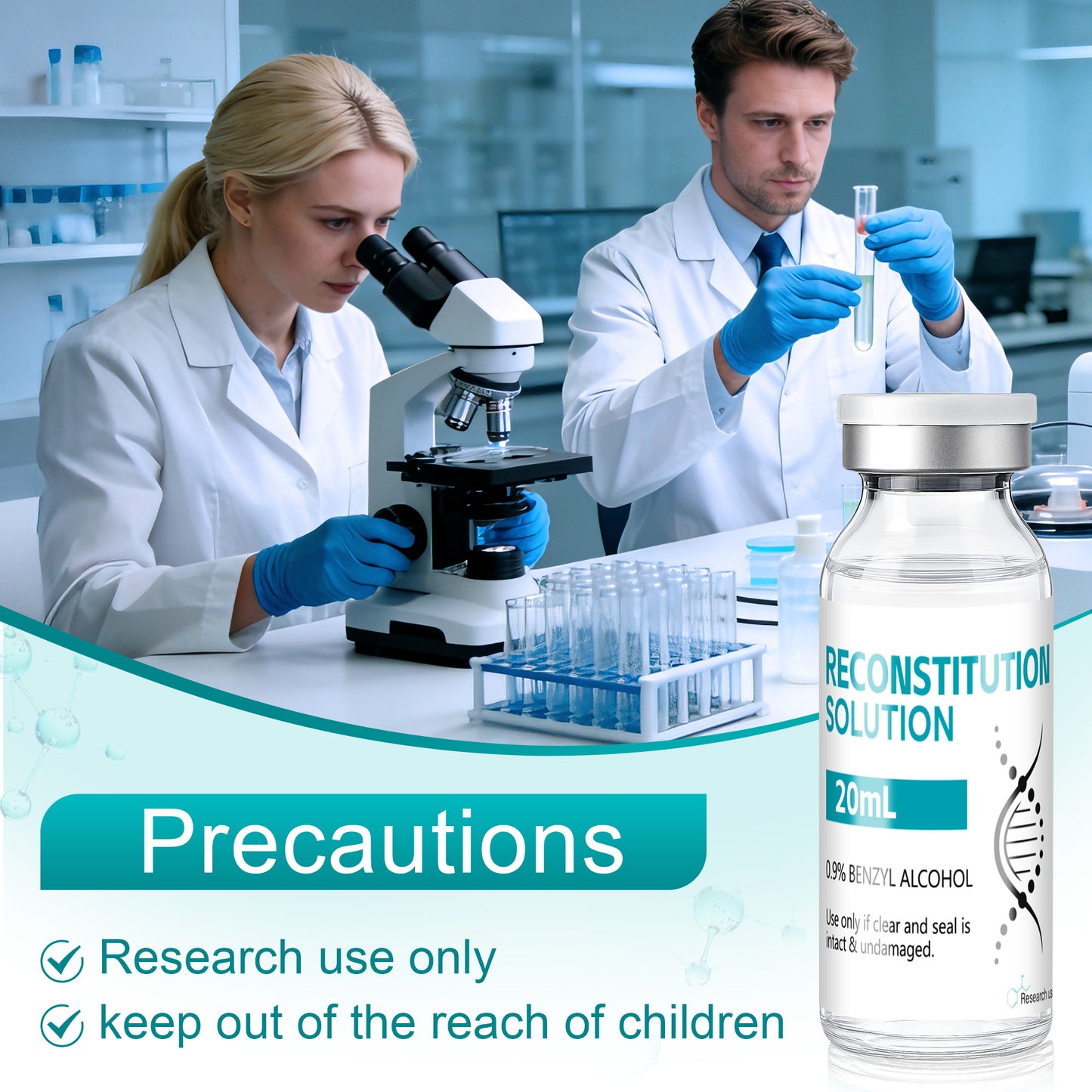 Reconstitution Solution | Bacteriostatic Water - 0.9% Benzyl Alcohol | 20ml Each Vial - Clear Glass | Third-Party Tested