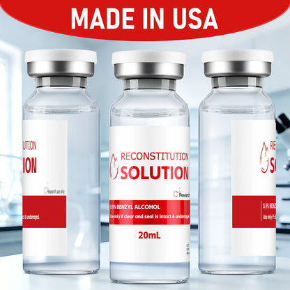 Reconstitution Solution | Bacteriostatic Water - 0.9% Benzyl Alcohol | 3-Pack 20ml Each Vial - Clear Glass | Third-Party Tested