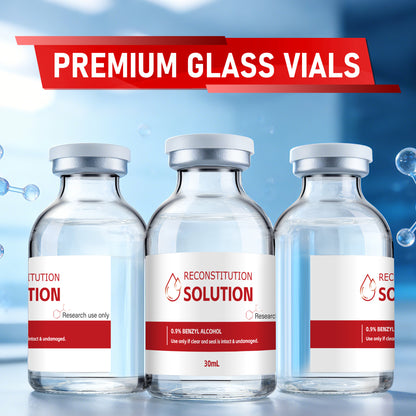 Reconstitution Solution | Bacteriostatic Water - 0.9% Benzyl Alcohol | 3-Pack 30ml Each Vial - Clear Glass | Third-Party Tested