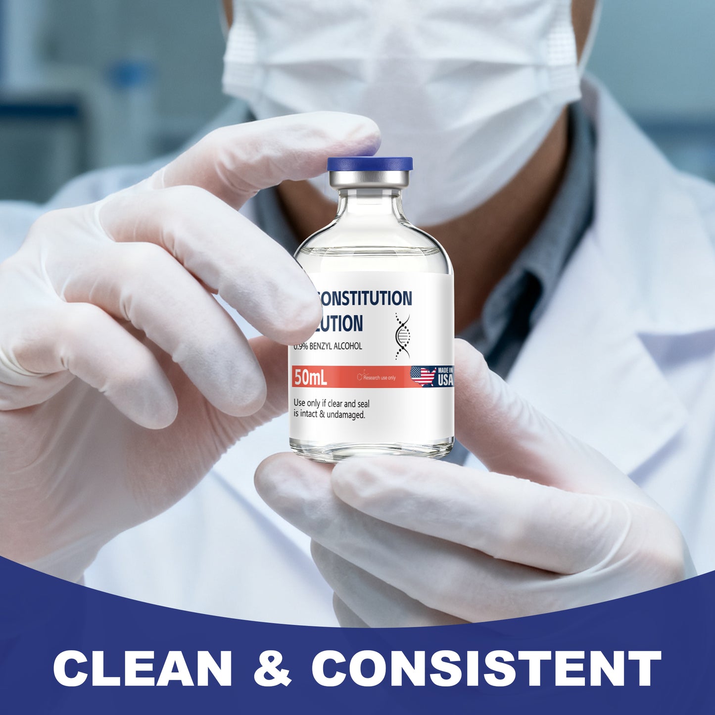 Reconstitution Solution | Bacteriostatic Water - 0.9% Benzyl Alcohol | 1-Pack 50ml Each Vial - Clear Glass | Third-Party Tested