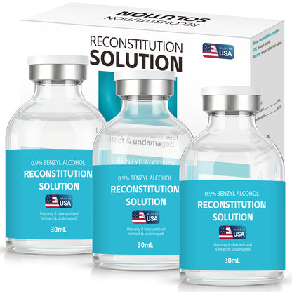 Reconstitution Solution | Bacteriostatic Water - 0.9% Benzyl Alcohol | 3-Pack 30ml Each Vial - Clear Glass | Third-Party Tested