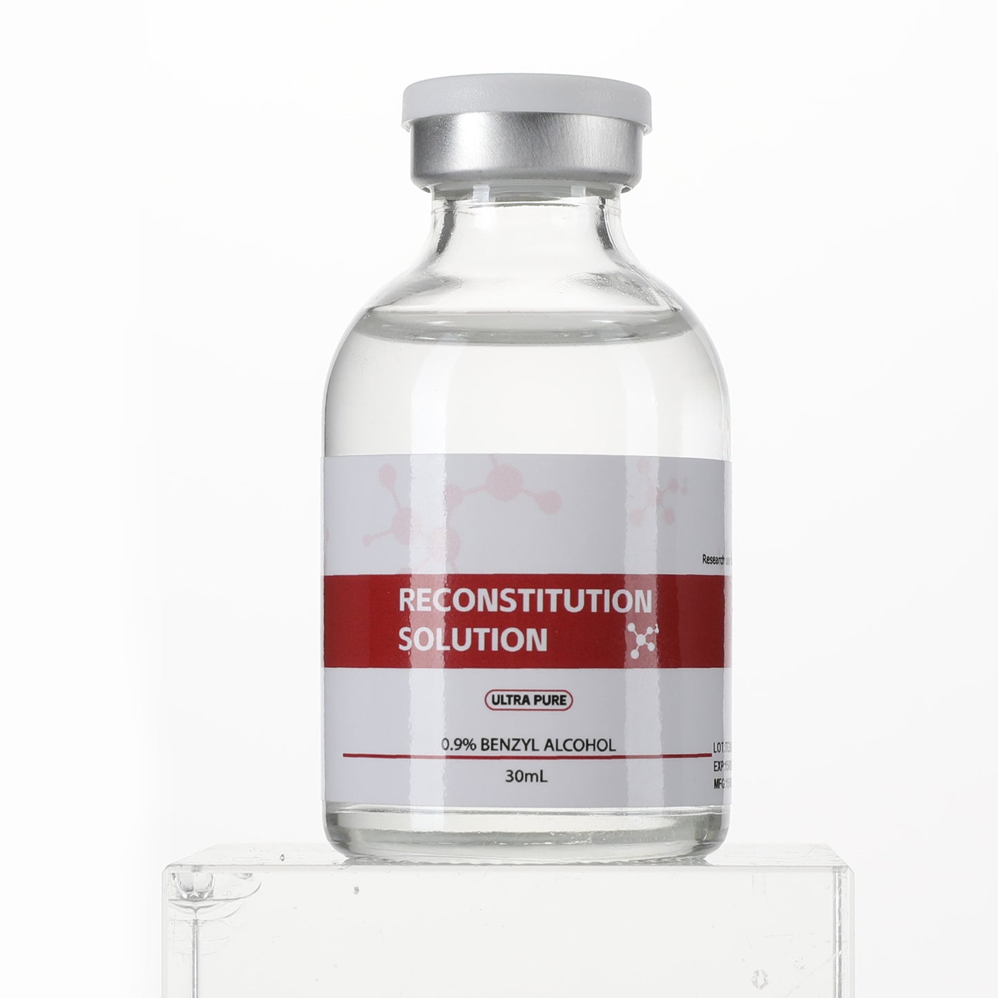 Reconstitution Solution | Bacteriostatic Water - 0.9% Benzyl Alcohol | 30ml Each Vial - Clear Glass | Third-Party Tested
