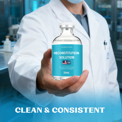Reconstitution Solution | Bacteriostatic Water - 0.9% Benzyl Alcohol | 1-Pack 50ml Each Vial - Clear Glass | Third-Party Tested