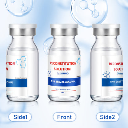 Reconstitution Solution | Bacteriostatic Water - 0.9% Benzyl Alcohol | 2-Pack 10ml Each Vial - Clear Glass | Third-Party Tested