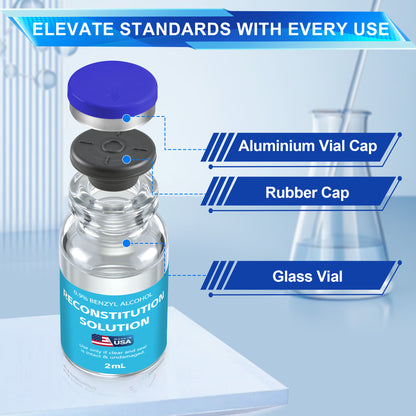 Reconstitution Solution | Bacteriostatic Water - 0.9% Benzyl Alcohol | 12-Pack 2ml Each Vial - Clear Glass | Third-Party Tested