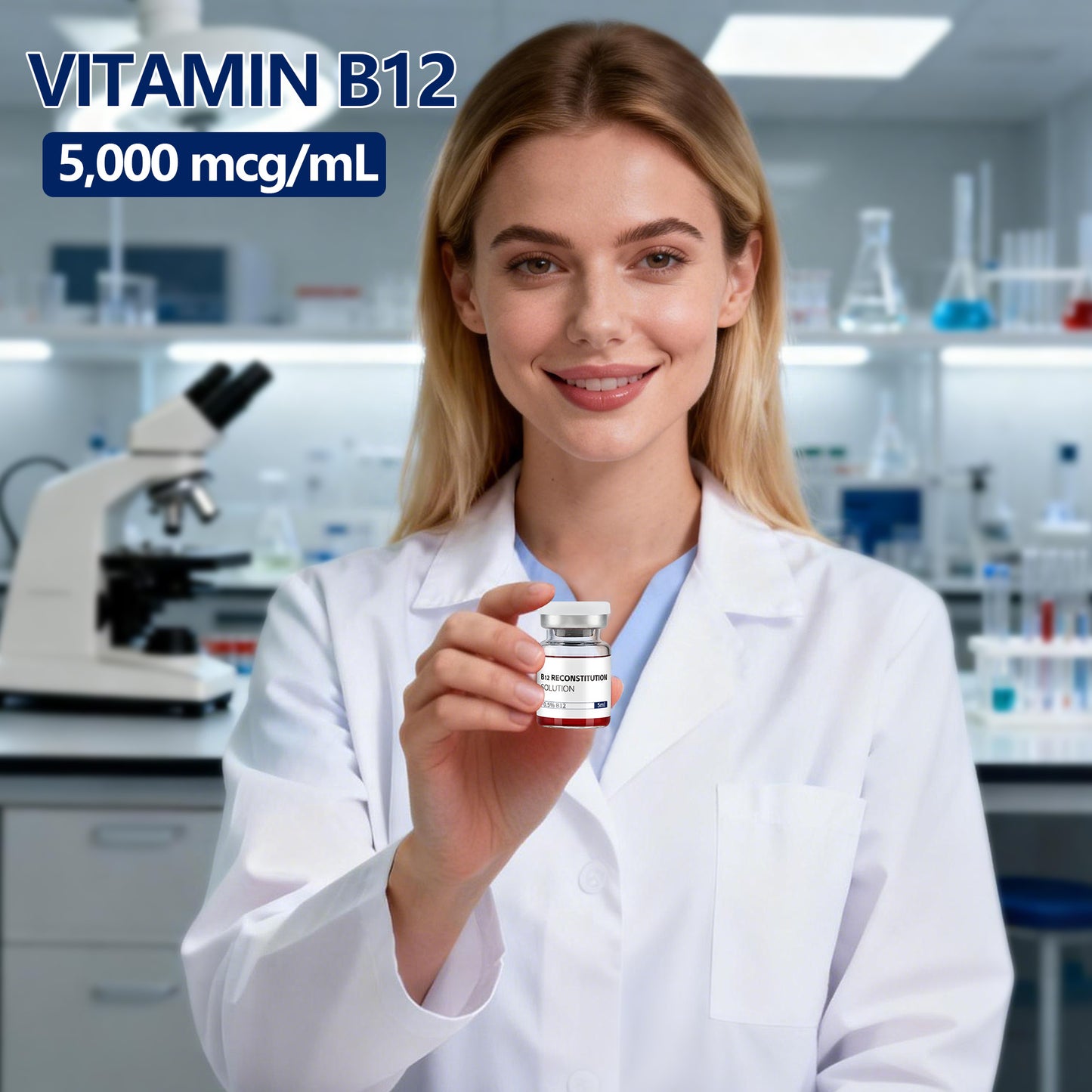 B12 Reconstitution Solution | Bacteriostatic Water - 0.9% Benzyl Alcohol | 3-Pack 5ml Each Vial - Clear Glass | Third-Party Tested
