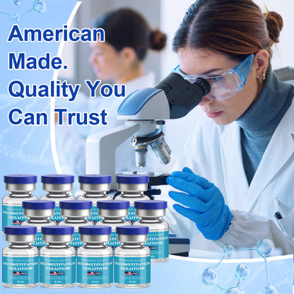 Reconstitution Solution | Bacteriostatic Water - 0.9% Benzyl Alcohol | 12-Pack 5ml Each Vial - Clear Glass | Third-Party Tested