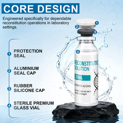 Reconstitution Solution | Bacteriostatic Water - 0.9% Benzyl Alcohol | 30ml Each Vial - Clear Glass | Third-Party Tested