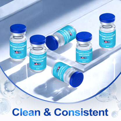Reconstitution Solution | Bacteriostatic Water - 0.9% Benzyl Alcohol | 12-Pack 5ml Each Vial - Clear Glass | Third-Party Tested