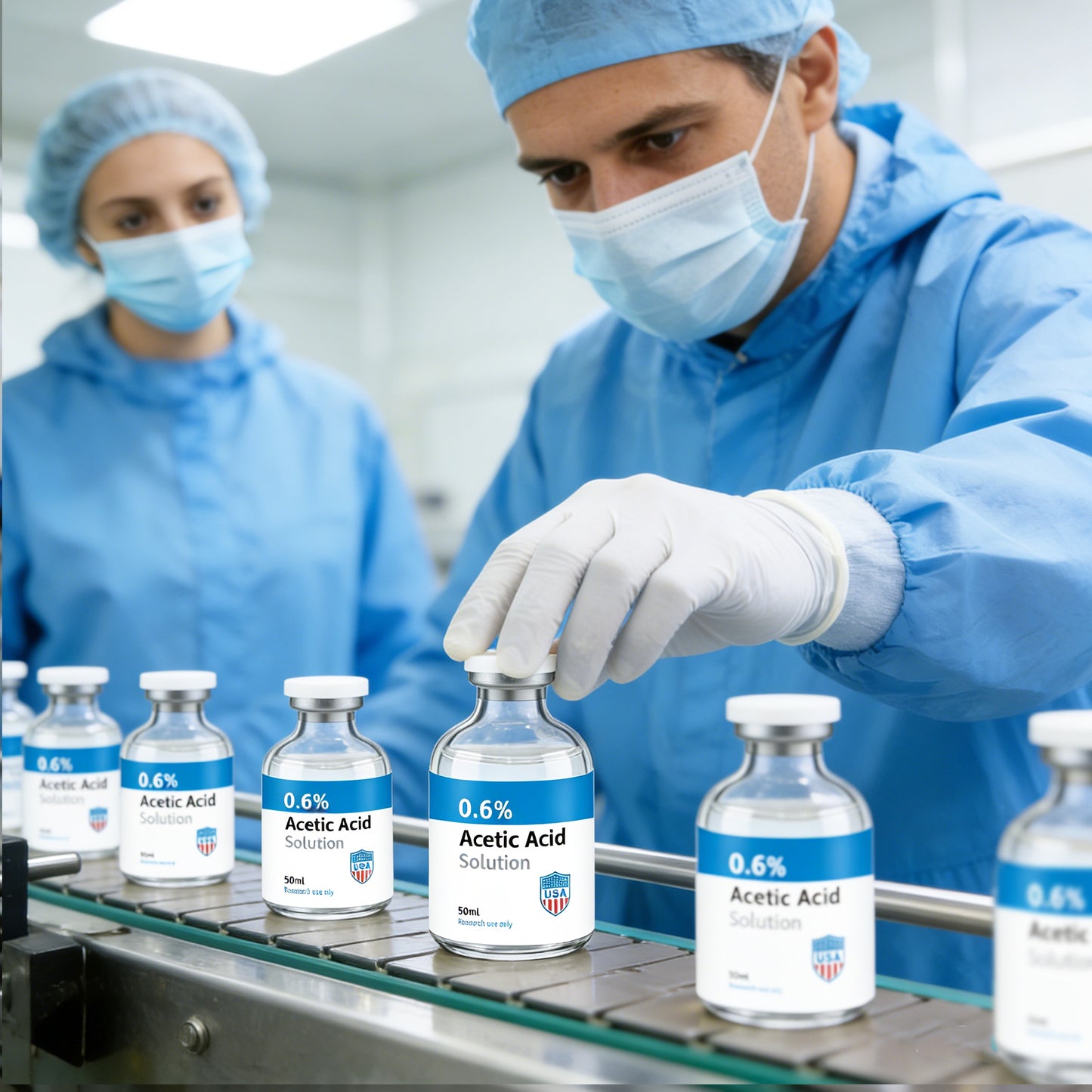 Acetic Acid Solution | 50ml Each Vial - Clear Glass | Third-Party Tested